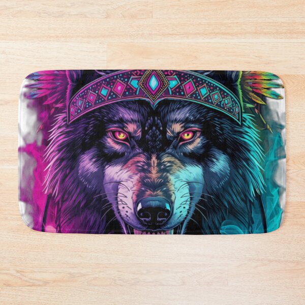 Item preview, Wild Psychedelic Shamanic Wolf Trippy Festival Art designed and sold by VisualVerseLab.