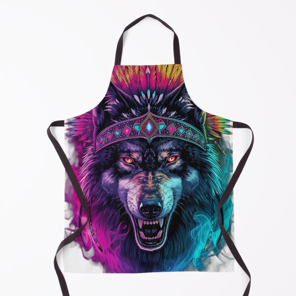 Item preview, Wild Psychedelic Shamanic Wolf Trippy Festival Art designed and sold by VisualVerseLab.