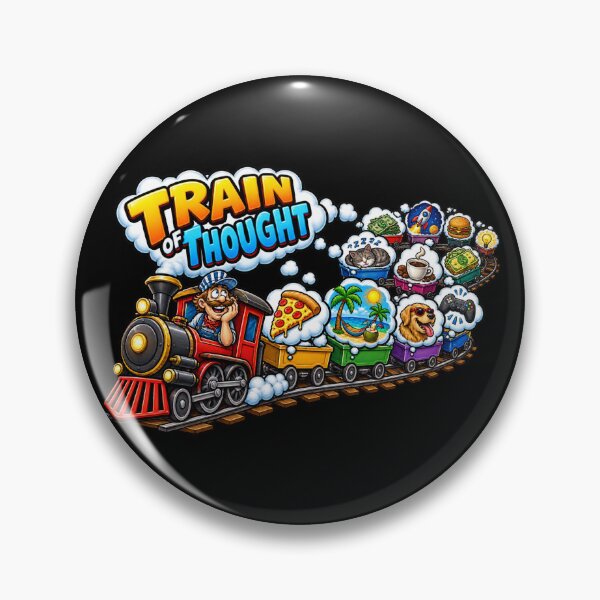 Item preview, Train of Thought Funny Cartoon designed and sold by BluntLines.