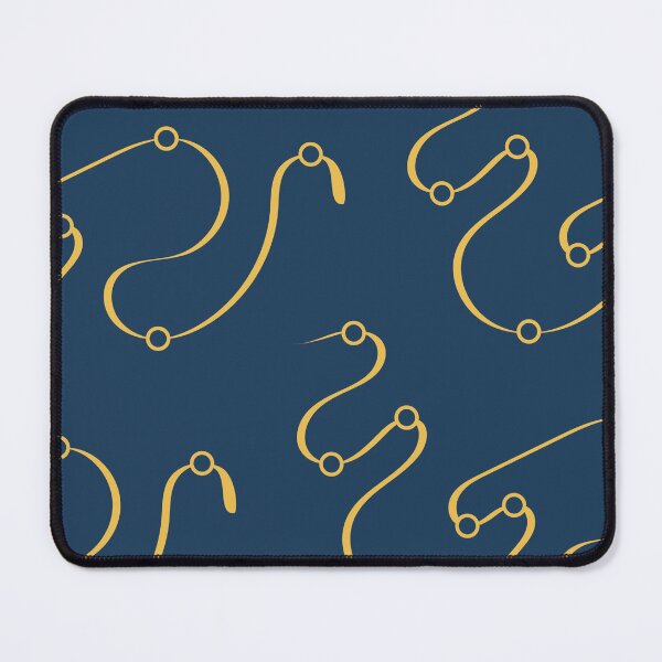 Item preview, Elegant Blue and Yellow Abstract Scarf Pattern with Organic Curved Lines designed and sold by foudart.