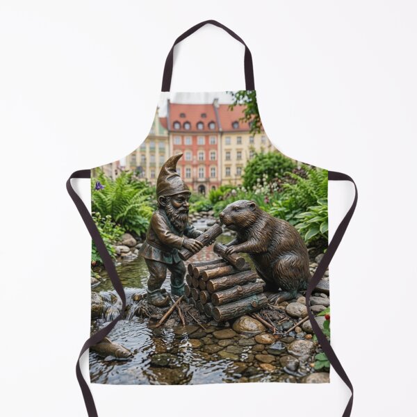 Item preview, Wroclaw Gnome With Beaver – Bronze Garden Gnome Folk Art designed and sold by Purrfecta.