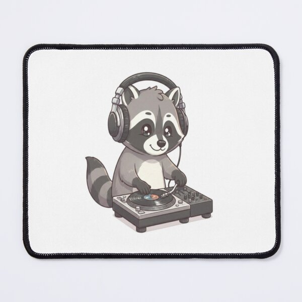 Item preview, Cute Raccoon DJ Mixing Music designed and sold by Ella_Sketch.
