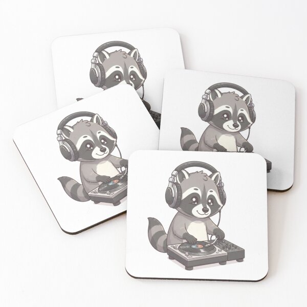 Item preview, Cute Raccoon DJ Mixing Music designed and sold by Ella_Sketch.