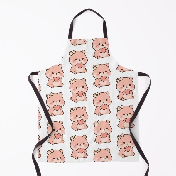 Item preview, Cute Pink Kawaii Bear Holding Heart - Sweet Valentine Love designed and sold by Cuddly-Critters.