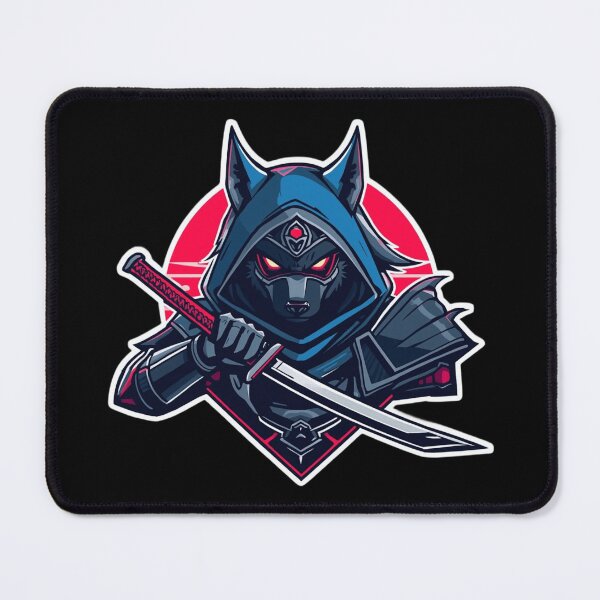 Item preview, Cyber Samurai Wolf Futuristic Neon Vector Art Sticker designed and sold by Altospecial.