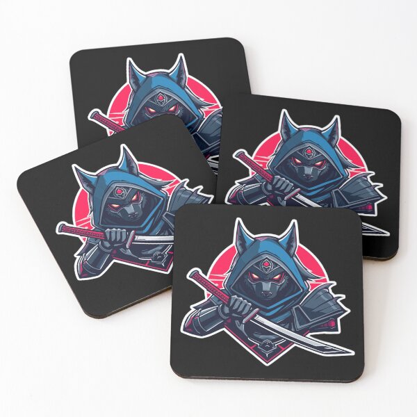 Item preview, Cyber Samurai Wolf Futuristic Neon Vector Art Sticker designed and sold by Altospecial.