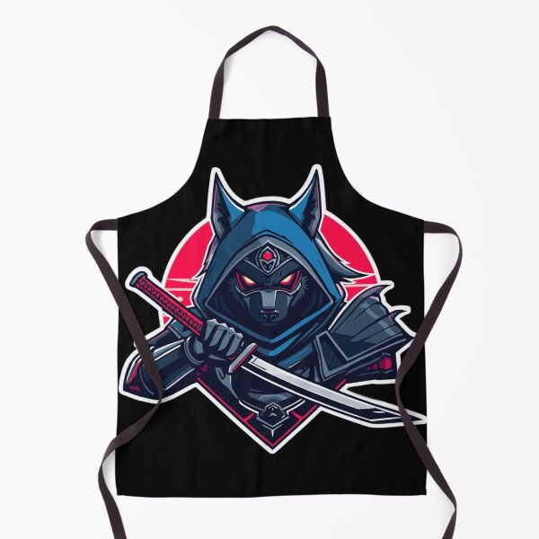 Item preview, Cyber Samurai Wolf Futuristic Neon Vector Art Sticker designed and sold by Altospecial.