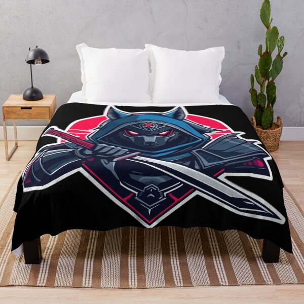 Item preview, Cyber Samurai Wolf Futuristic Neon Vector Art Sticker designed and sold by Altospecial.