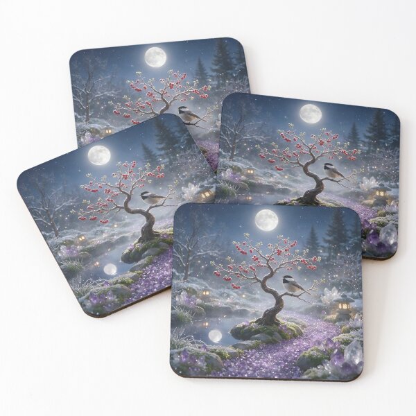 Item preview, February Amethyst Zen Garden – Chickadee Moon Crystal Art designed and sold by Roanemermaid.