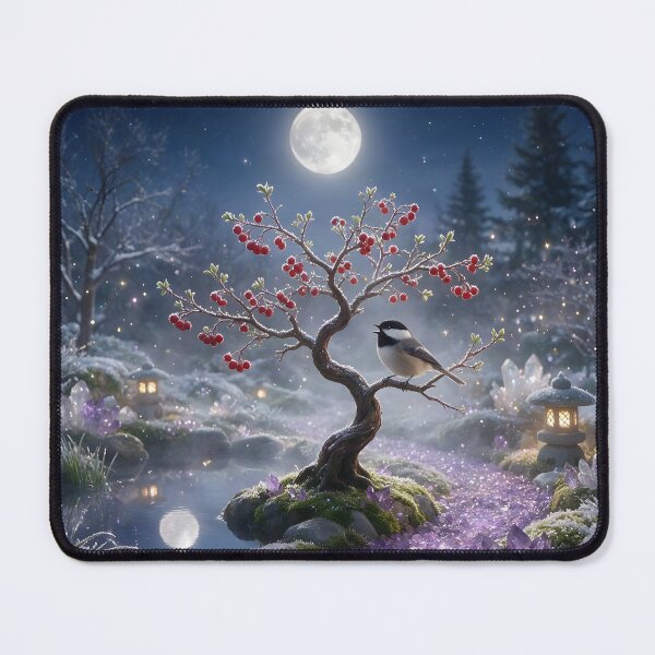Item preview, February Amethyst Zen Garden – Chickadee Moon Crystal Art designed and sold by Roanemermaid.
