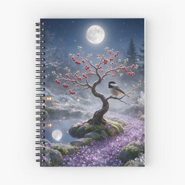 Item preview, February Amethyst Zen Garden – Chickadee Moon Crystal Art designed and sold by Roanemermaid.