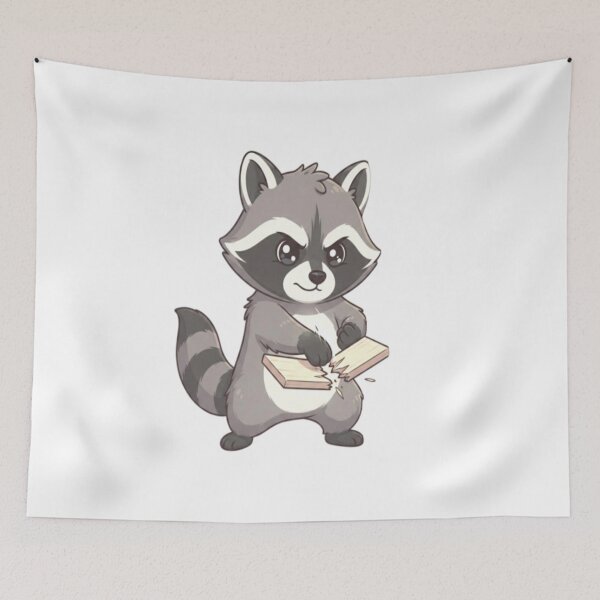 Item preview, Cute Raccoon Karate Breaking Board designed and sold by Ella_Sketch.