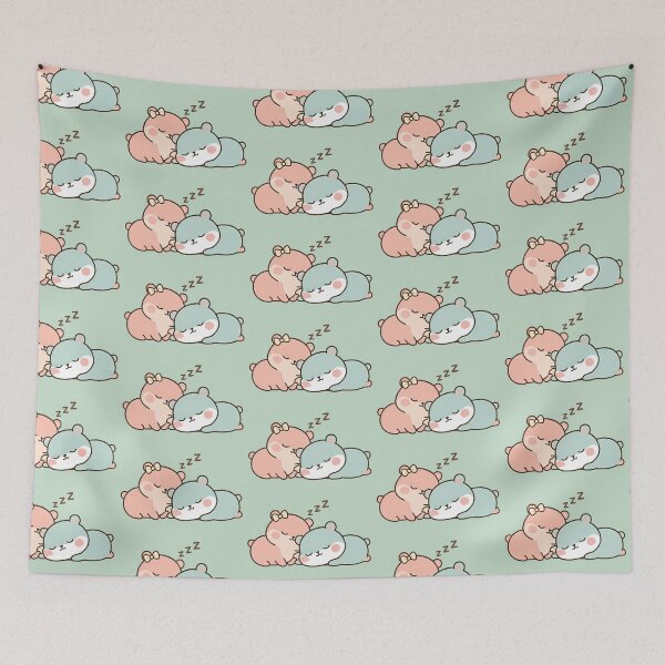 Item preview, Cozy Napping Bear Couple - Kawaii Sleeping Pastel Bears designed and sold by Cuddly-Critters.