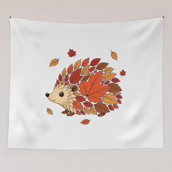 Item preview, Autumn Whirlwind— Hedgehog in a Swirl of Maple Leaves designed and sold by Krasnovaovaova.