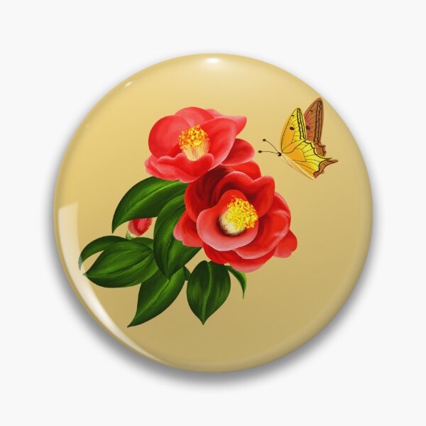 Item preview, Red Camellia and Butterfly designed and sold by GomTaeng.