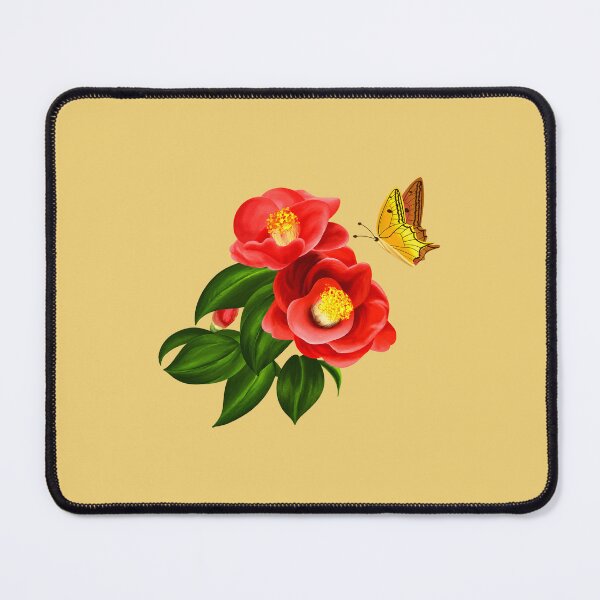 Item preview, Red Camellia and Butterfly designed and sold by GomTaeng.