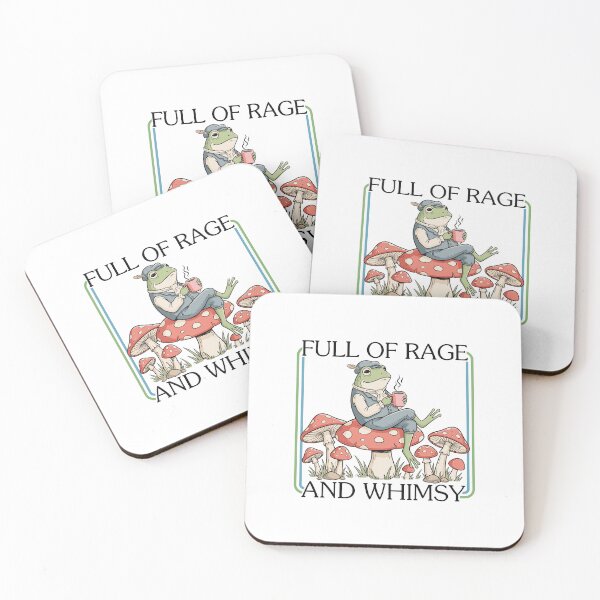 Item preview, Full of Rage and Whimsy — Calm Frog in Overalls with Coffee Mug designed and sold by Krasnovaovaova.