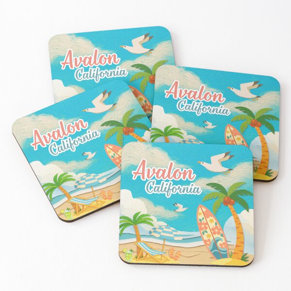 Item preview, Avalon California Beach Retro Travel Poster Souvenir designed and sold by DonnaRaine.