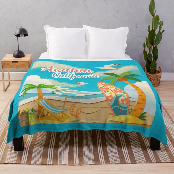 Item preview, Avalon California Beach Retro Travel Poster Souvenir designed and sold by DonnaRaine.