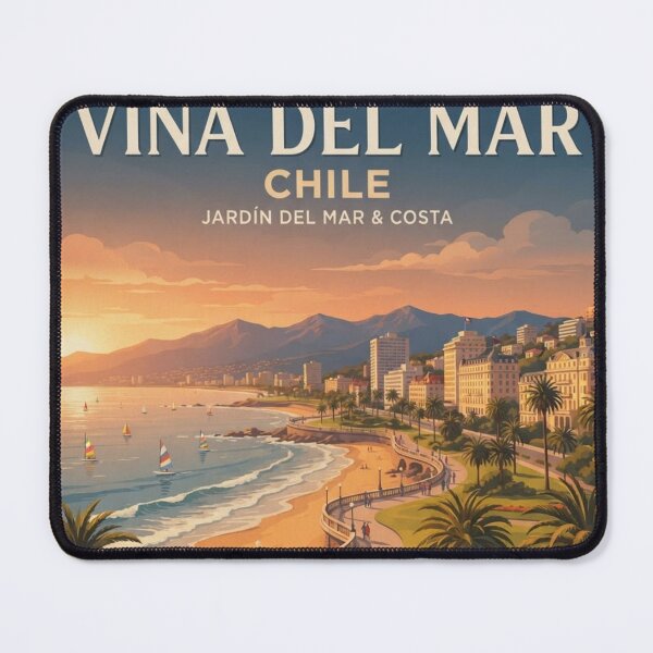 Item preview, Viña del Mar Chile Vintage Retro Travel Poster Art designed and sold by ElartedeNoel.