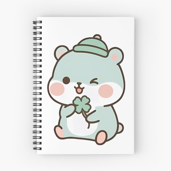 Item preview, Lucky Kawaii Bear Four Leaf Clover - Cute Good Luck Charm designed and sold by Cuddly-Critters.