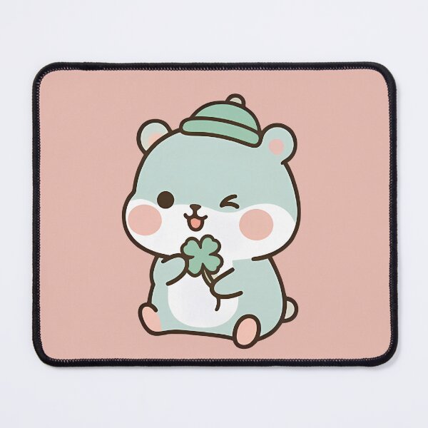 Item preview, Lucky Kawaii Bear Four Leaf Clover - Cute Good Luck Charm designed and sold by Cuddly-Critters.