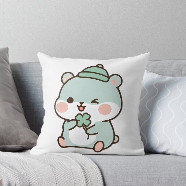 Item preview, Lucky Kawaii Bear Four Leaf Clover - Cute Good Luck Charm designed and sold by Cuddly-Critters.