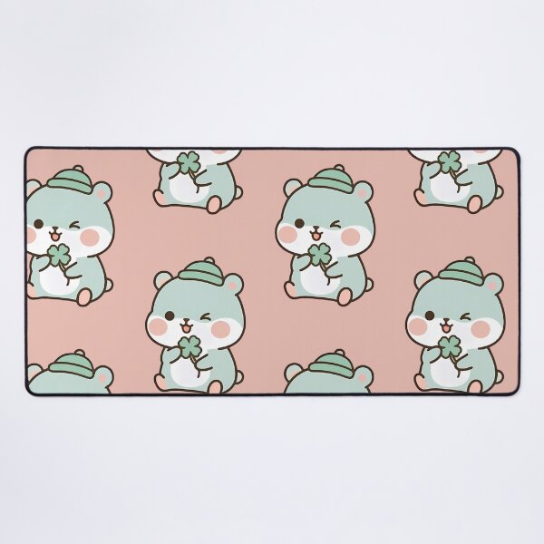 Item preview, Lucky Kawaii Bear Four Leaf Clover - Cute Good Luck Charm designed and sold by Cuddly-Critters.