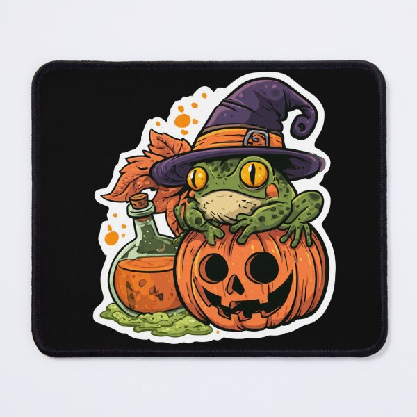 Item preview, Cute Witch Frog on Halloween Pumpkin with Magic Potion - Spooky Autumn Design designed and sold by AceEye.