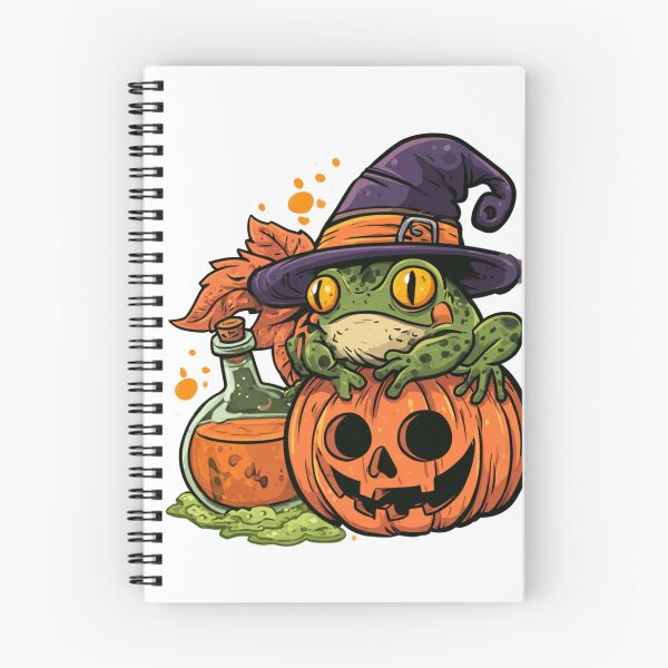 Item preview, Cute Witch Frog on Halloween Pumpkin with Magic Potion - Spooky Autumn Design designed and sold by AceEye.