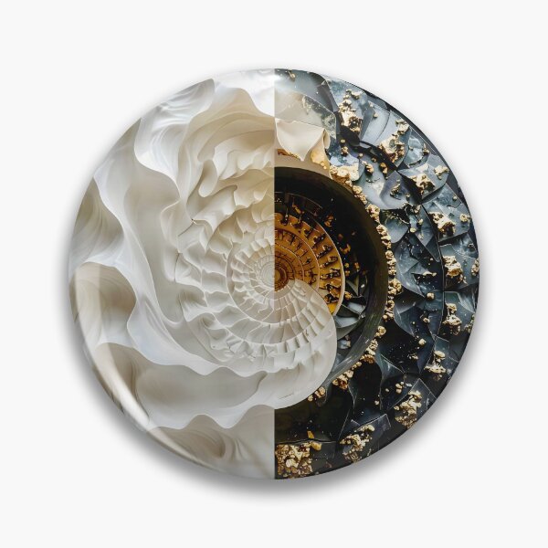Item preview, Alabaster and Slate Geometric Spiral with Pyrite Accents designed and sold by Vicky Brago-Mitchell®.