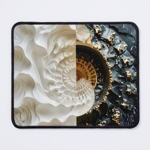 Item preview, Alabaster and Slate Geometric Spiral with Pyrite Accents designed and sold by Vicky Brago-Mitchell®.