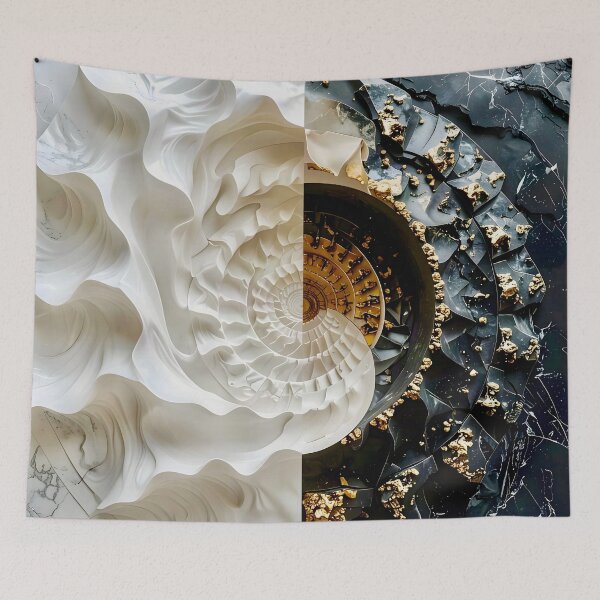 Item preview, Alabaster and Slate Geometric Spiral with Pyrite Accents designed and sold by Vicky Brago-Mitchell®.