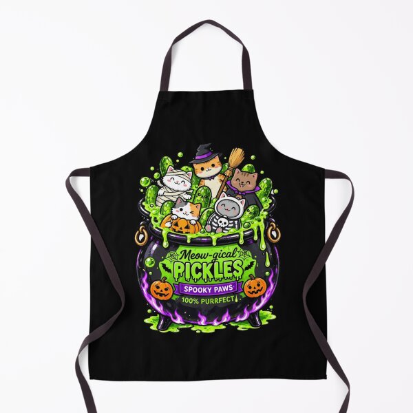 Item preview, Meow-gical Pickles Spooky Paws Halloween Witch Cats designed and sold by JessArty ⭐⭐⭐⭐⭐.