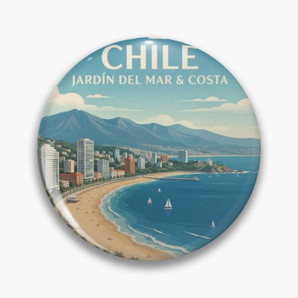 Item preview, Viña del Mar Chile Vintage Retro Travel Poster Art designed and sold by ElartedeNoel.