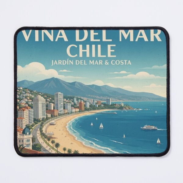 Item preview, Viña del Mar Chile Vintage Retro Travel Poster Art designed and sold by ElartedeNoel.