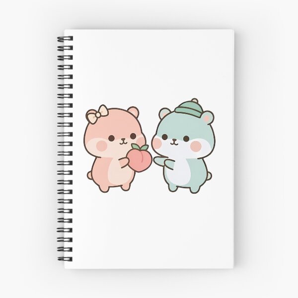 Item preview, Cute Pastel Bears Sharing Peach - Kawaii Fruit Aesthetic designed and sold by Cuddly-Critters.