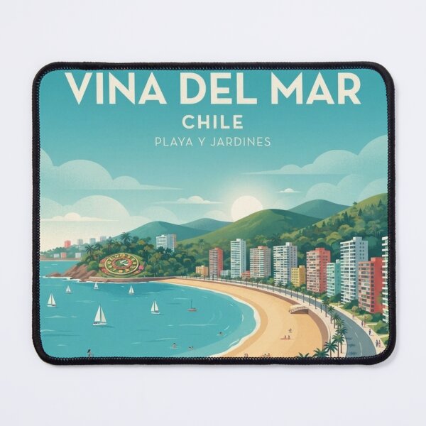 Item preview, Viña del Mar Chile Vintage Retro Travel Poster Art designed and sold by ElartedeNoel.