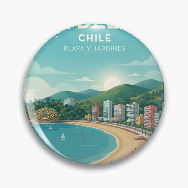 Item preview, Viña del Mar Chile Vintage Retro Travel Poster Art designed and sold by ElartedeNoel.