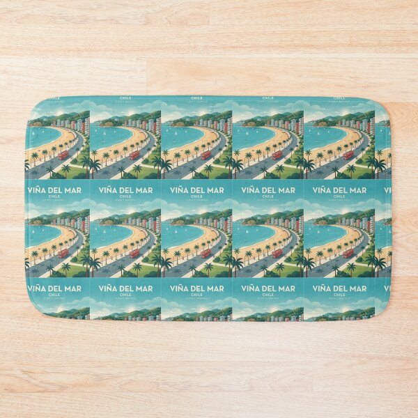 Item preview, Viña del Mar Chile Vintage Retro Travel Poster Art designed and sold by ElartedeNoel.