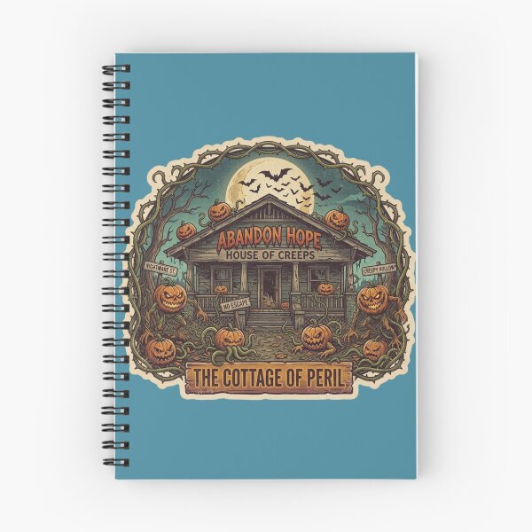 Item preview, Abandon Hope Haunted House Cottage of Peril Halloween Art designed and sold by NikBrin Prevail .