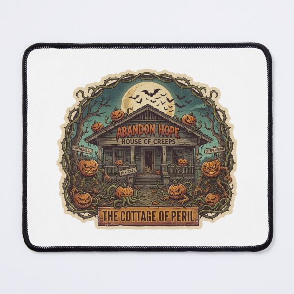 Item preview, Abandon Hope Haunted House Cottage of Peril Halloween Art designed and sold by NikBrin Prevail .
