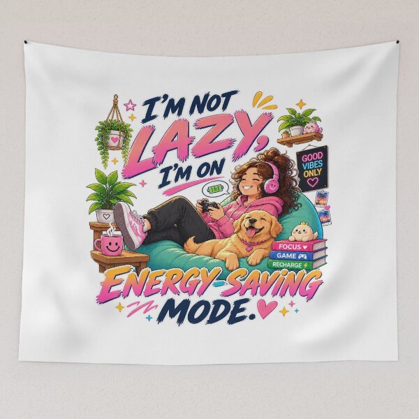 Item preview, I’m Not Lazy, I’m on Energy-Saving Mode - Girl designed and sold by Strongermind.