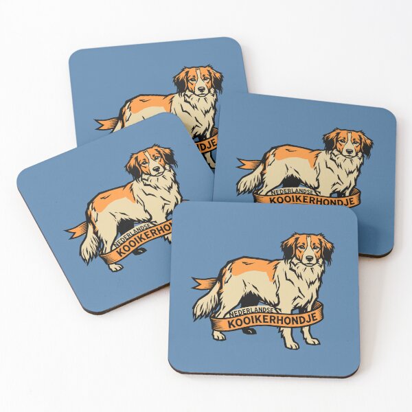 Item preview, Nederlandse Kooikerhondje Dog Breed Woodcut Linocut Art Banner designed and sold by KiwiRider.