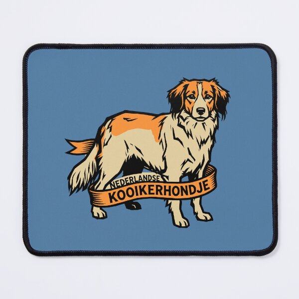 Item preview, Nederlandse Kooikerhondje Dog Breed Woodcut Linocut Art Banner designed and sold by KiwiRider.