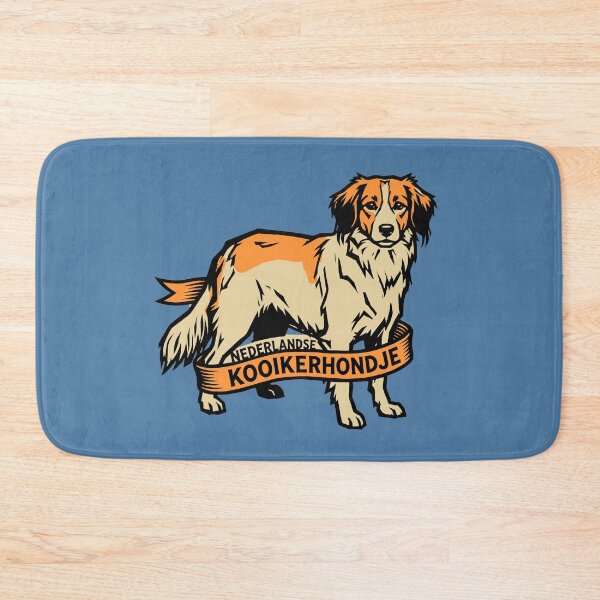 Item preview, Nederlandse Kooikerhondje Dog Breed Woodcut Linocut Art Banner designed and sold by KiwiRider.