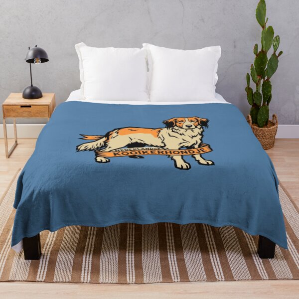 Item preview, Nederlandse Kooikerhondje Dog Breed Woodcut Linocut Art Banner designed and sold by KiwiRider.