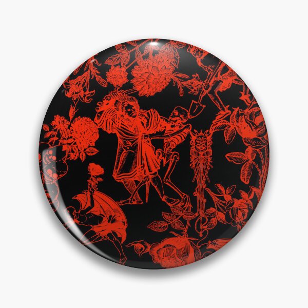 Item preview, Demons N' Roses Toile in Black + Red designed and sold by YesterdayColl.