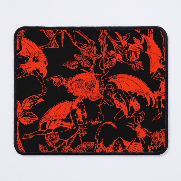 Item preview, Demons N' Roses Toile in Black + Red designed and sold by YesterdayColl.