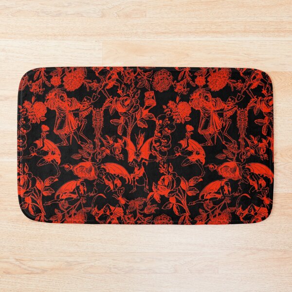 Item preview, Demons N' Roses Toile in Black + Red designed and sold by YesterdayColl.